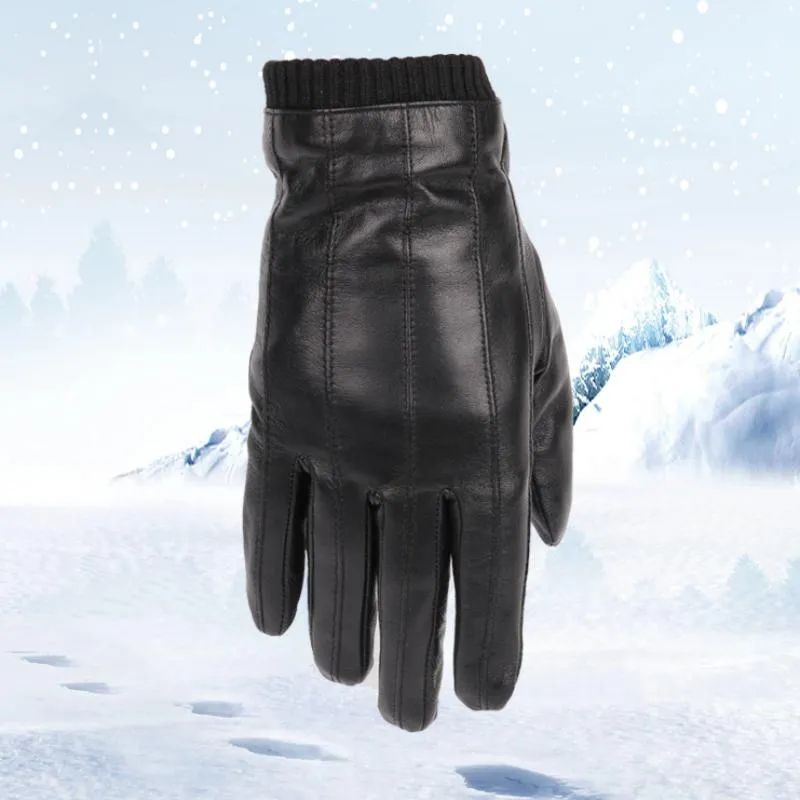 Men's Winter Leather Touch Screen Gloves