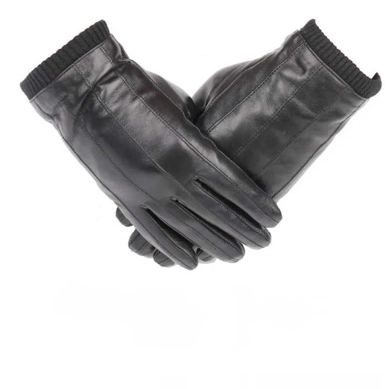 Men's Winter Leather Touch Screen Gloves