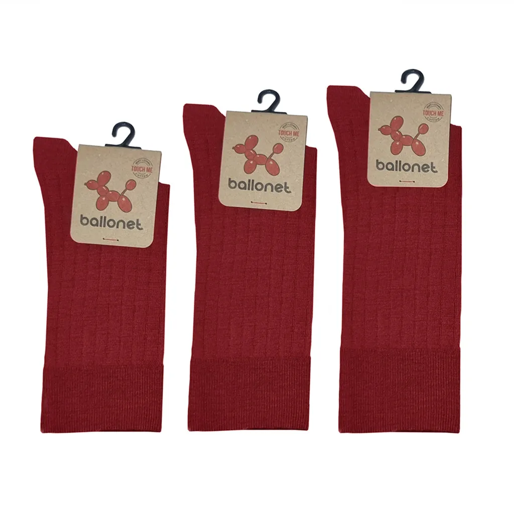 Merino Wool Socks - Maroon