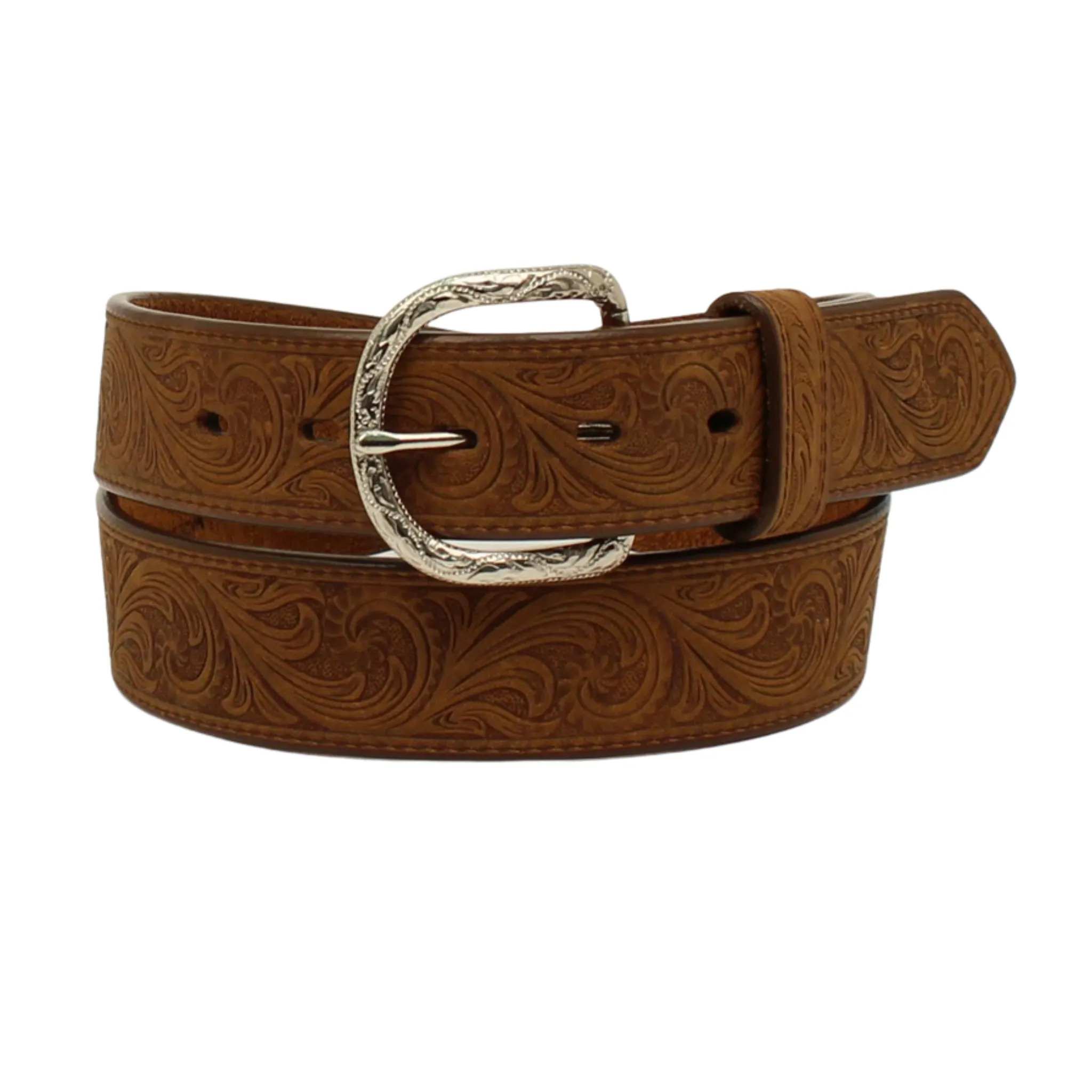 MF NOCONA BROWN TOOLED LEATHER BELT - N2411744