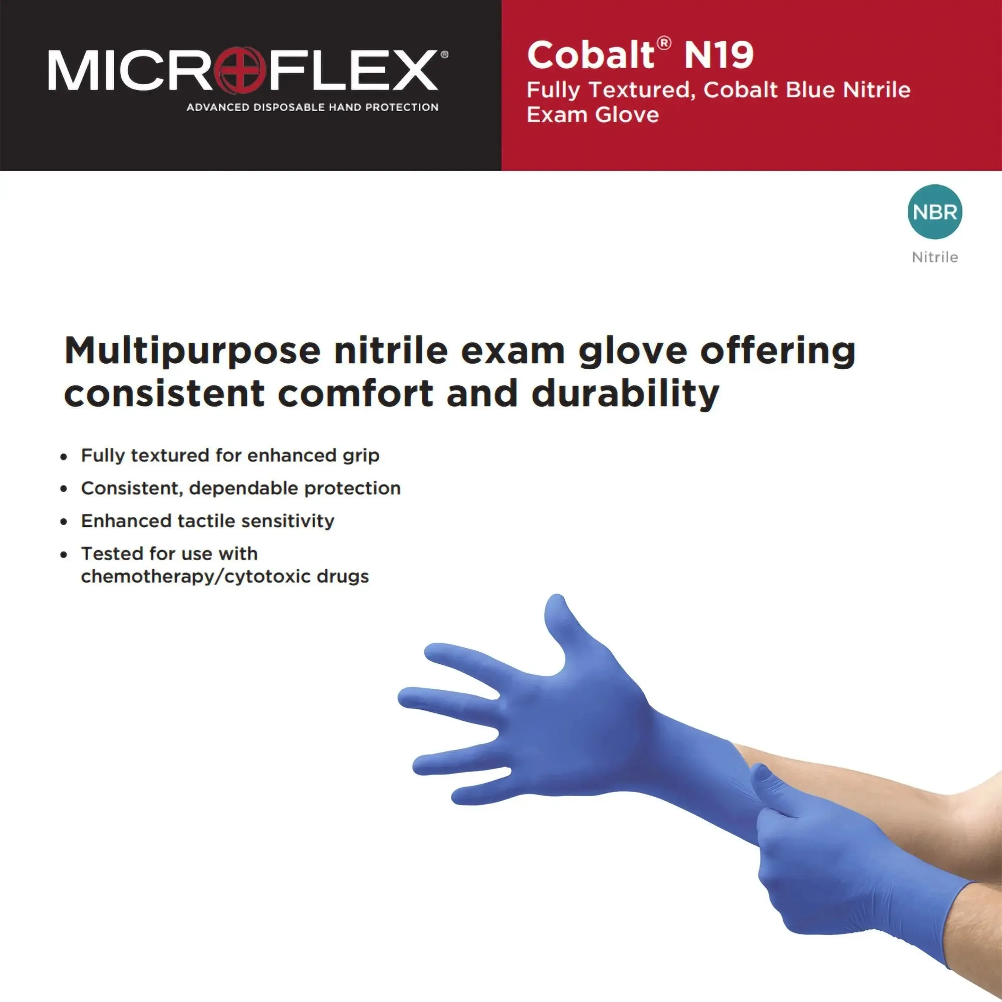 Microflex® Cobalt® Nitrile Exam Glove, Medium, Blue