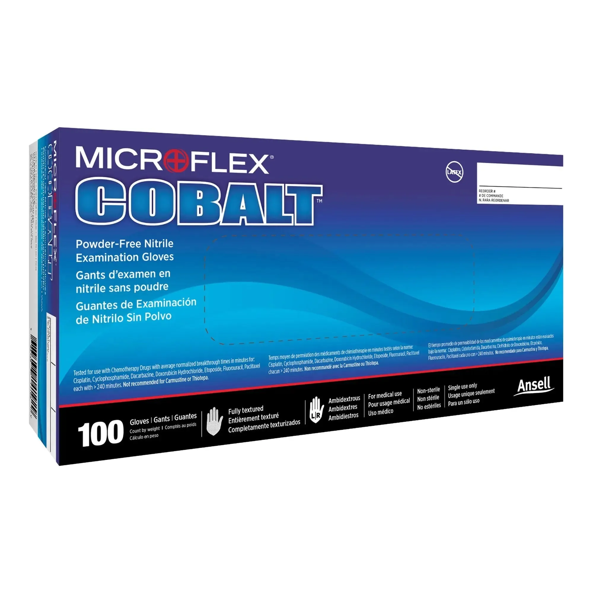 Microflex® Cobalt® Nitrile Exam Glove, Medium, Blue