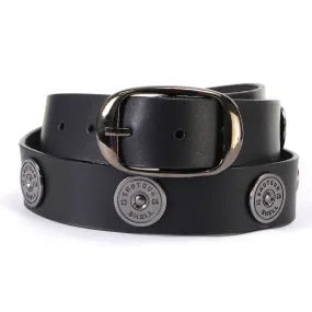 Milwaukee Leather MP7111 Men's Black Premium Leather 1.5 Inch Wide Belt with 12 Gauge Shell Emblems