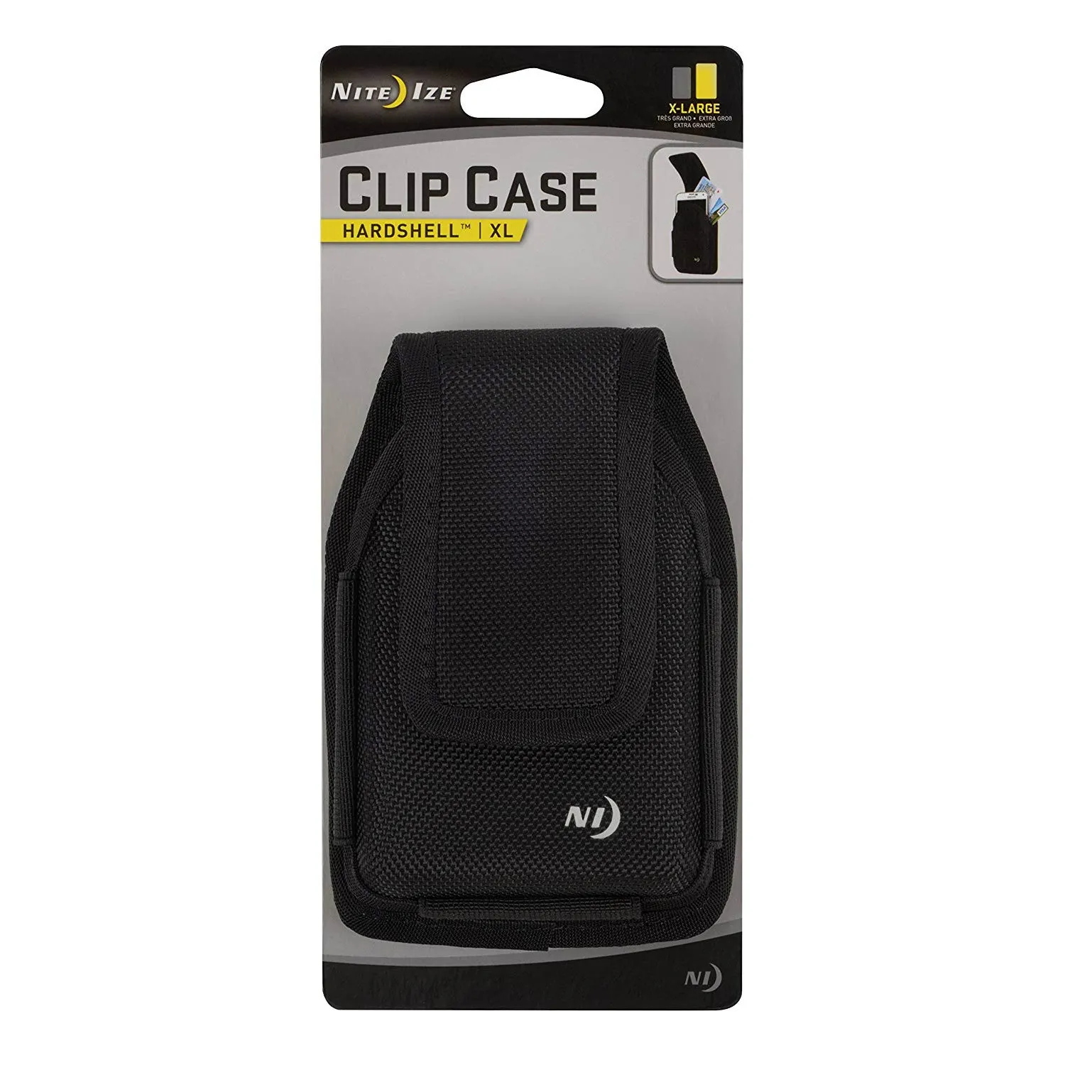 Nite Ize HSHXL-01-R3 Clip Case Hardshell Universal Horizontal Holster, Black, XL