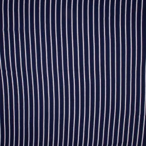 Novelty Polyester Print - Stripes - Navy