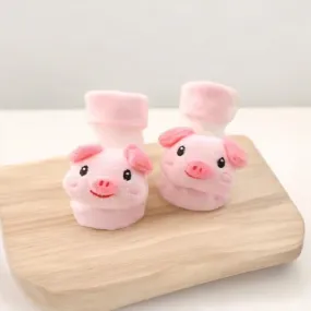 Piggy Baby Rattle Socks