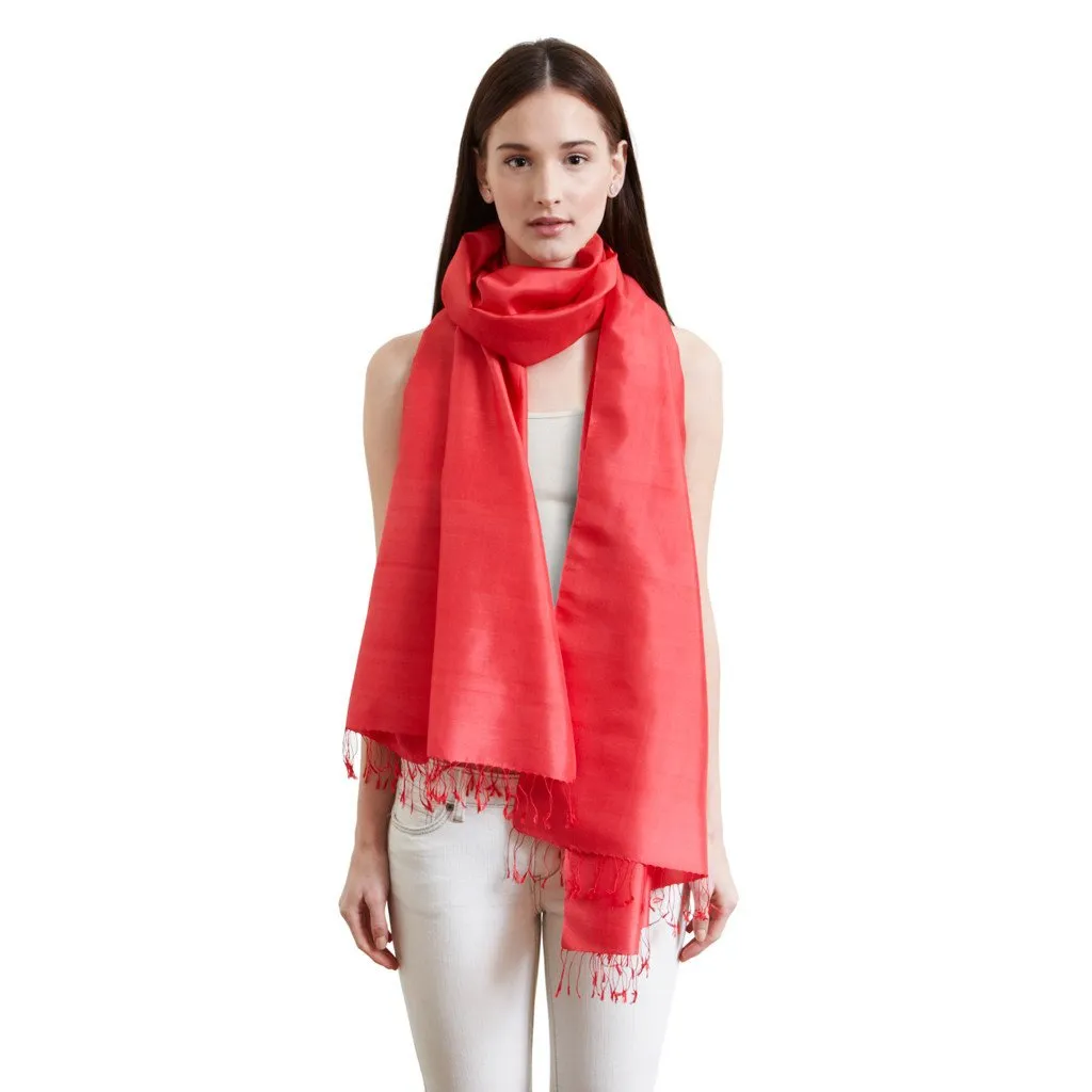 Poppy Red Silk Scarf - Afghanistan