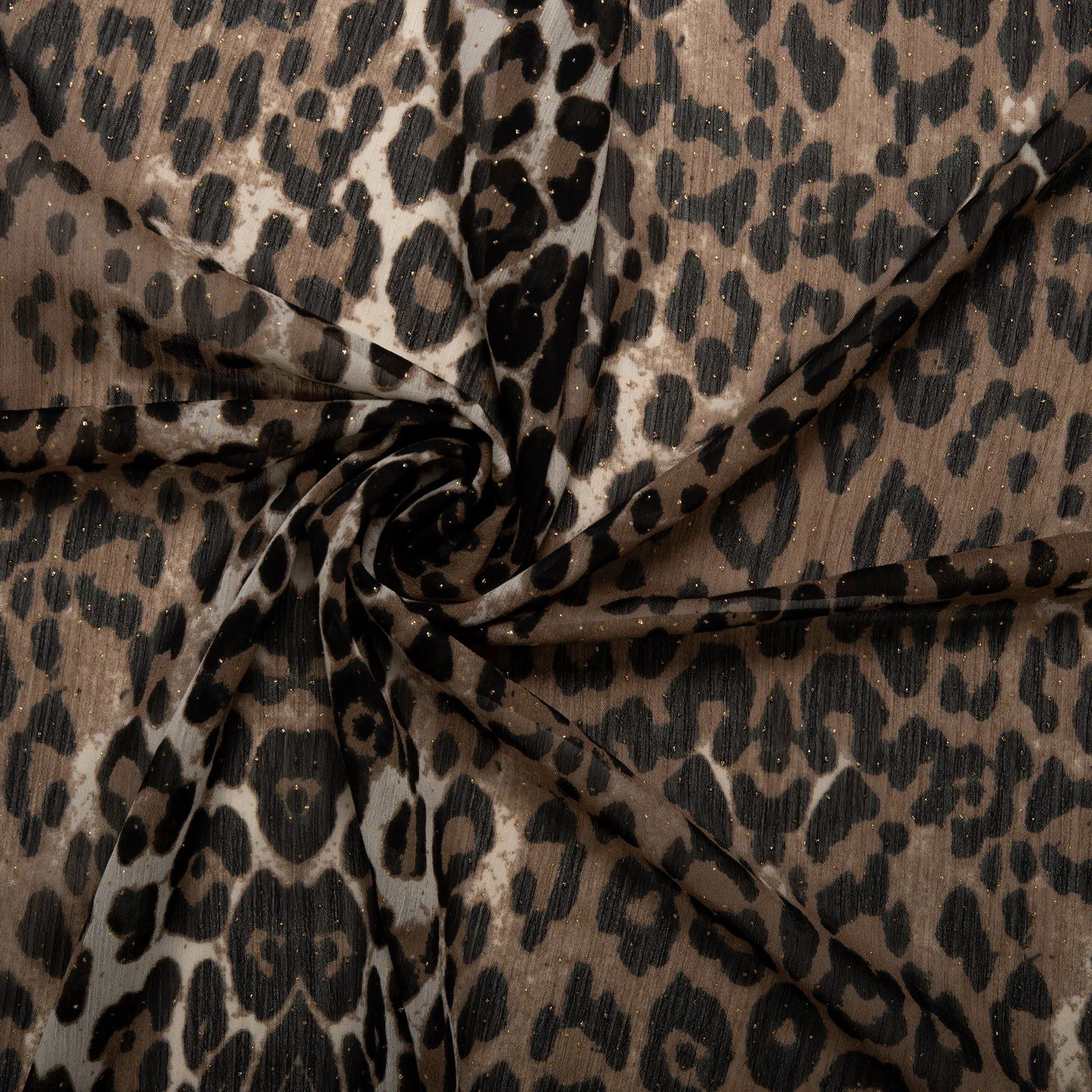 Printed polyester - MARCELINE - Leopard - Cocoa