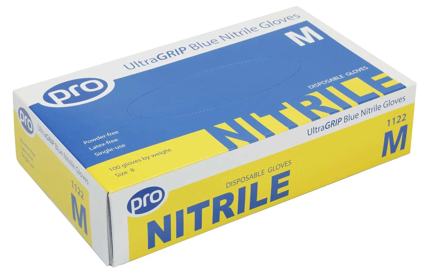 PRO UltraGRIP Blue Nitrile Gloves Non Powdered Box Of 100