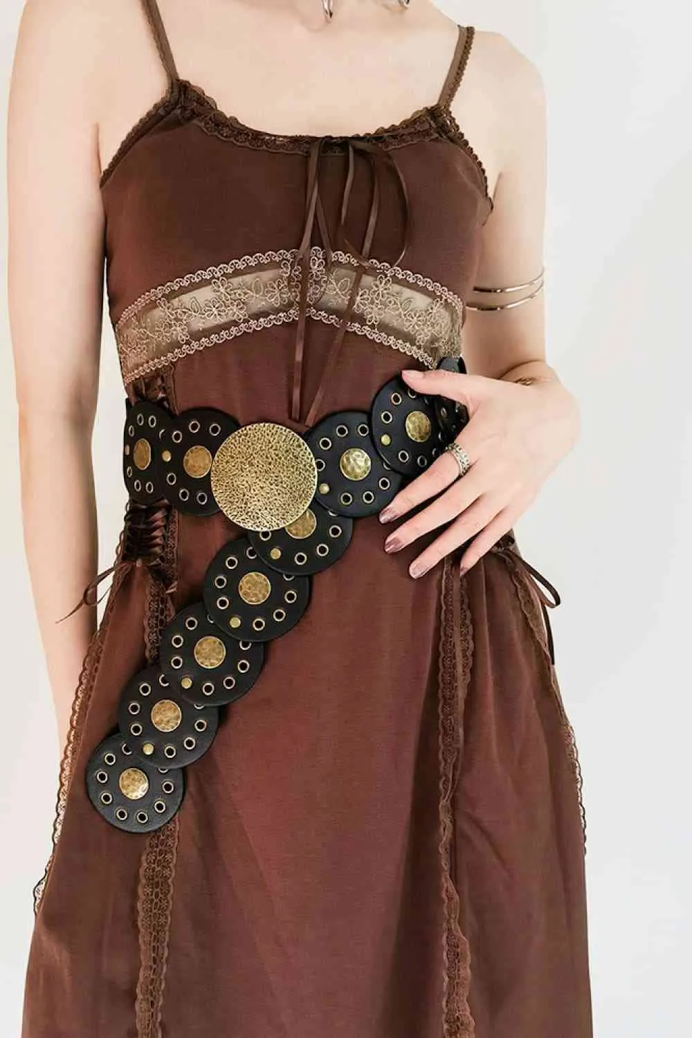 Round Shape PU Leather Belt