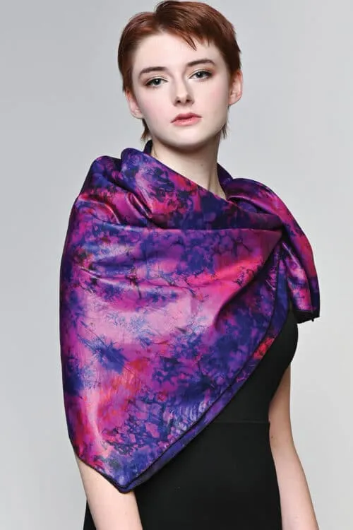 Silk Sari Scarf / Fushsia, India