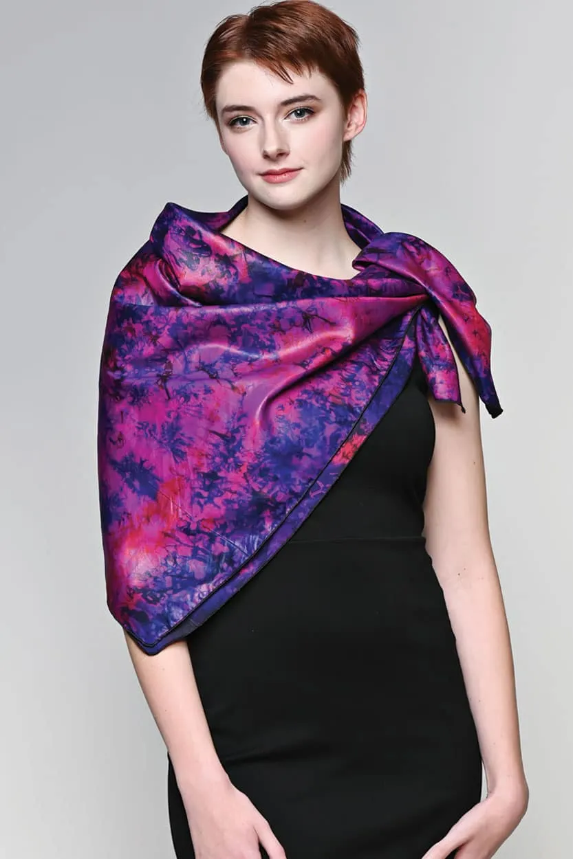 Silk Sari Scarf / Fushsia, India