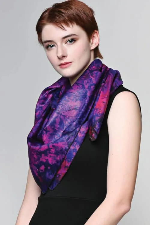 Silk Sari Scarf / Fushsia, India