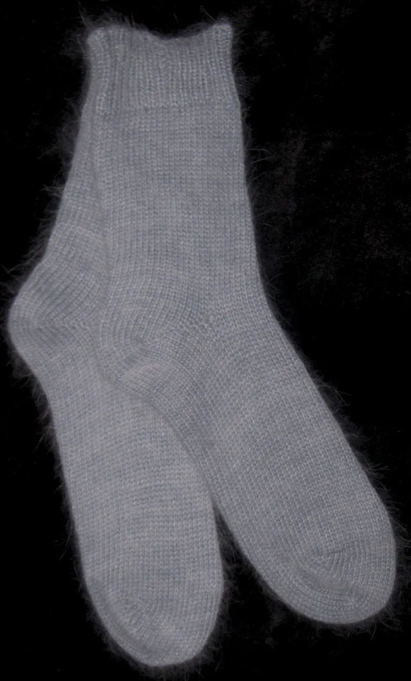 Socks - Blue Angora, Nylon Blend