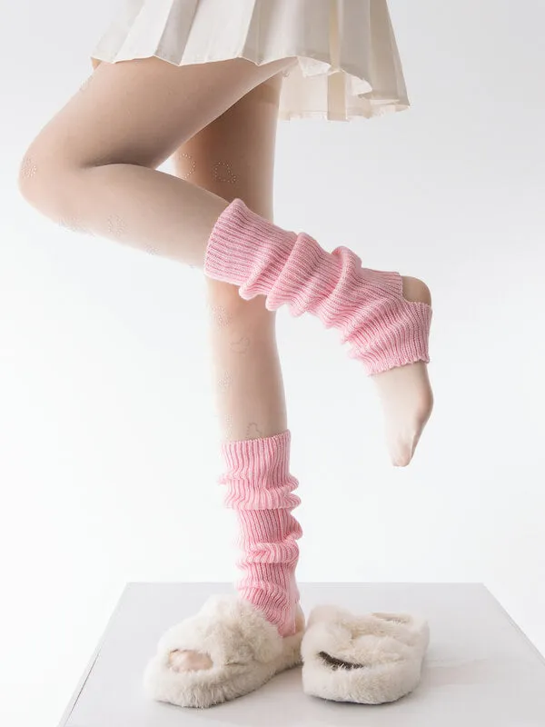 Soft kawaii cream leg warmers