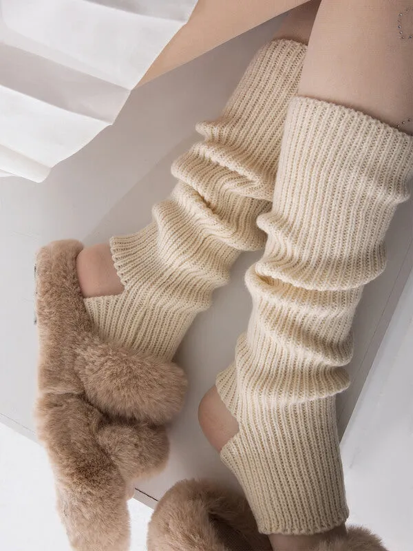 Soft kawaii cream leg warmers