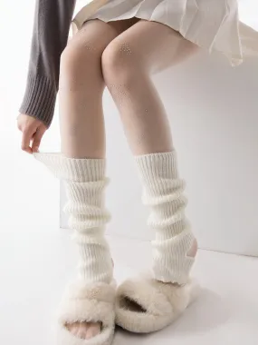 Soft kawaii cream leg warmers