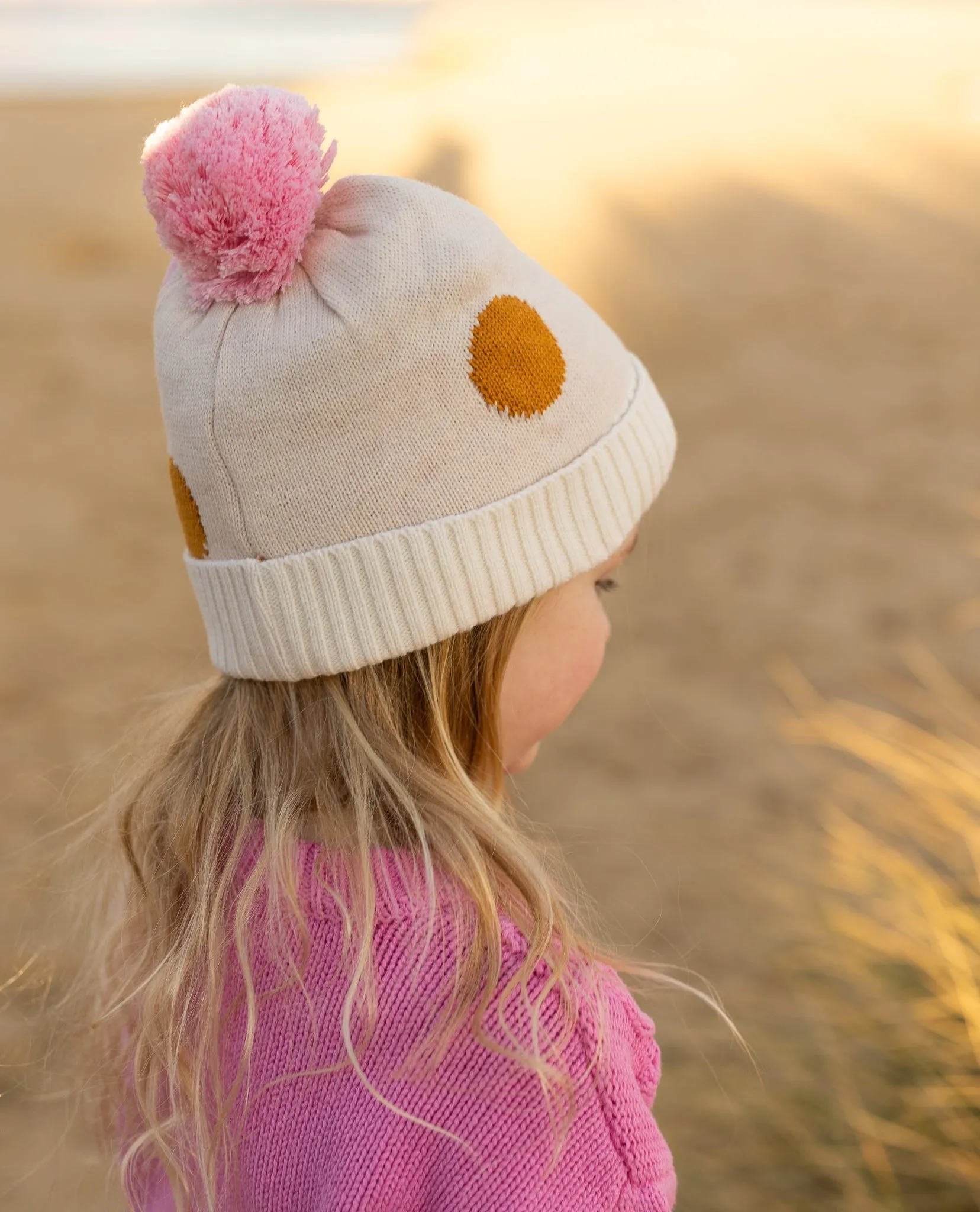 Spots Merino Beanie Pink