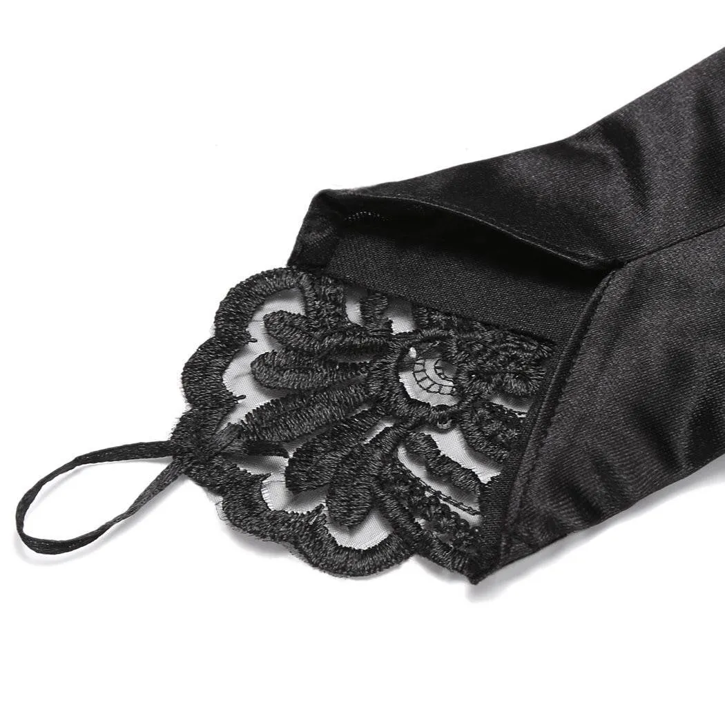 [US Warehouse] Black 1920s  Fingerless Lace Gloves