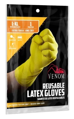 Venom Steel VEN9125 Reusable Gloves, L/XL, 9 in L, Latex, Green :EA: QUANTITY: 1