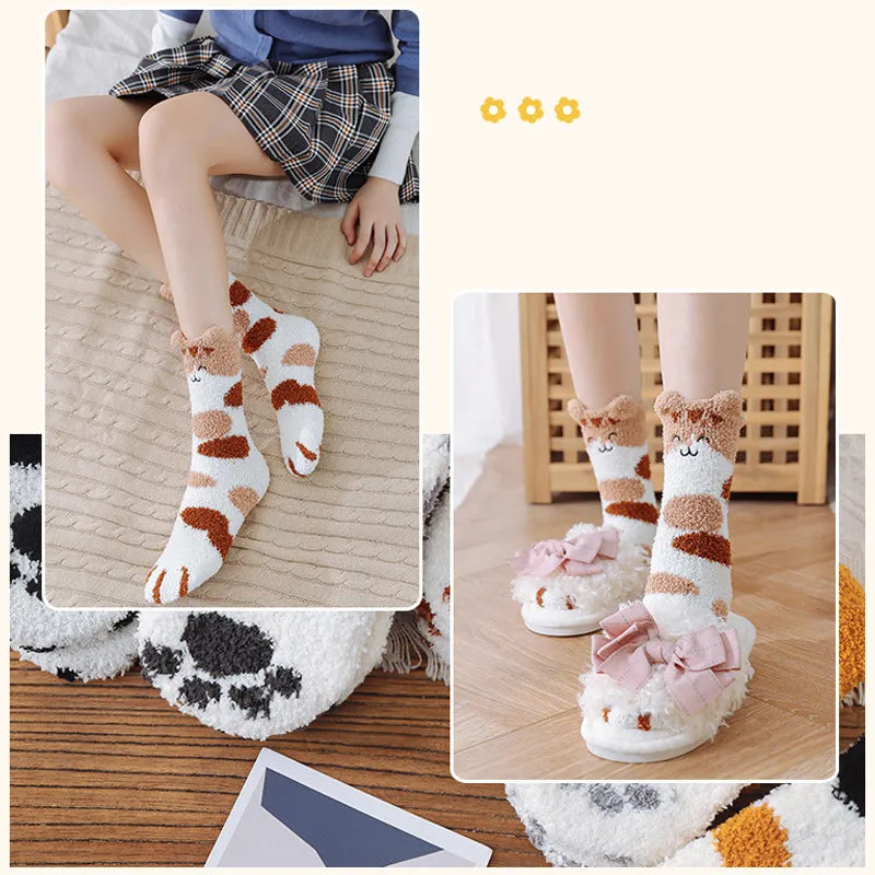 Warm Soft Cat Paw Socks