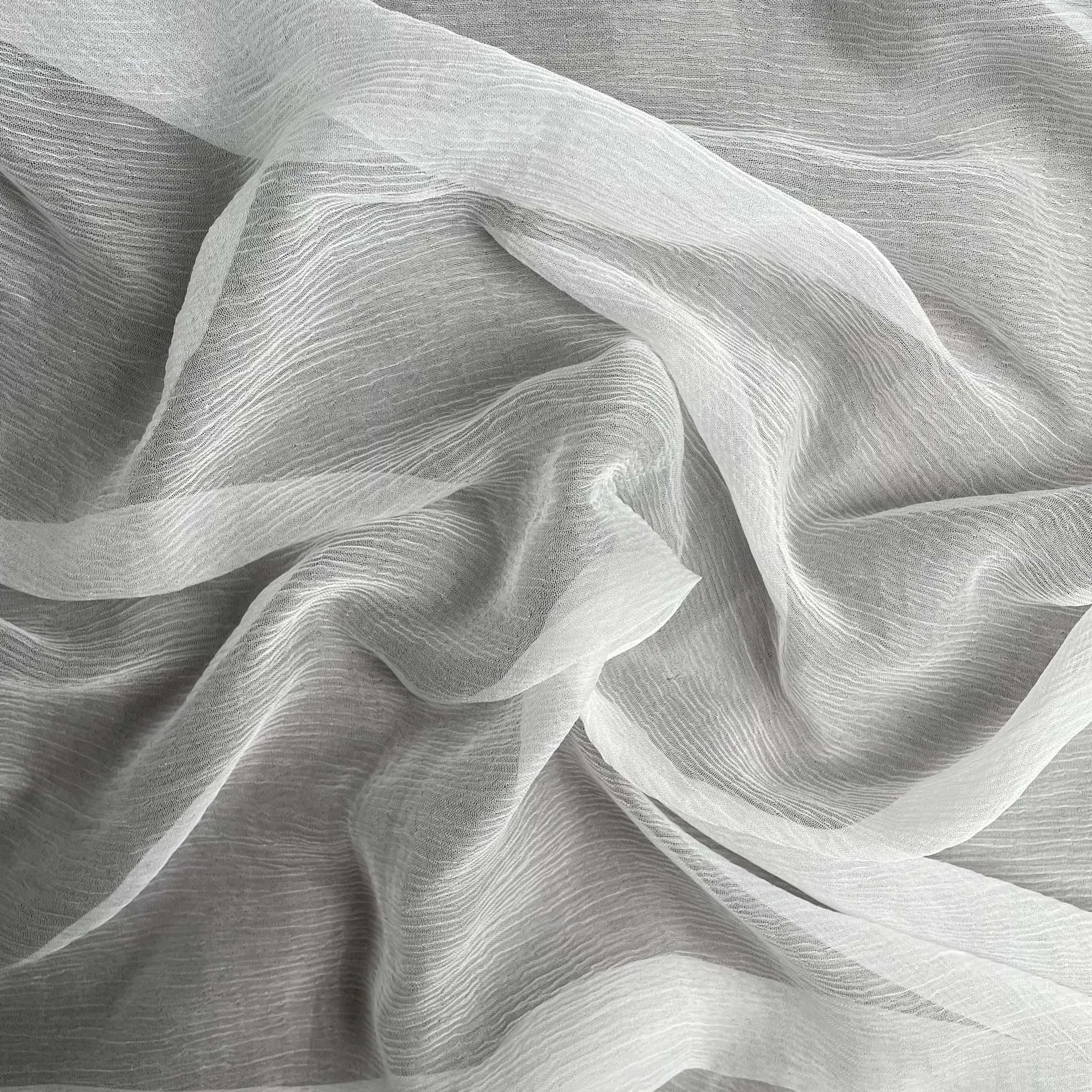 White Dyeable Pure 30X30 Bemberg Chiffon Plain Fabric (Width 44 Inches, 34 Gms)