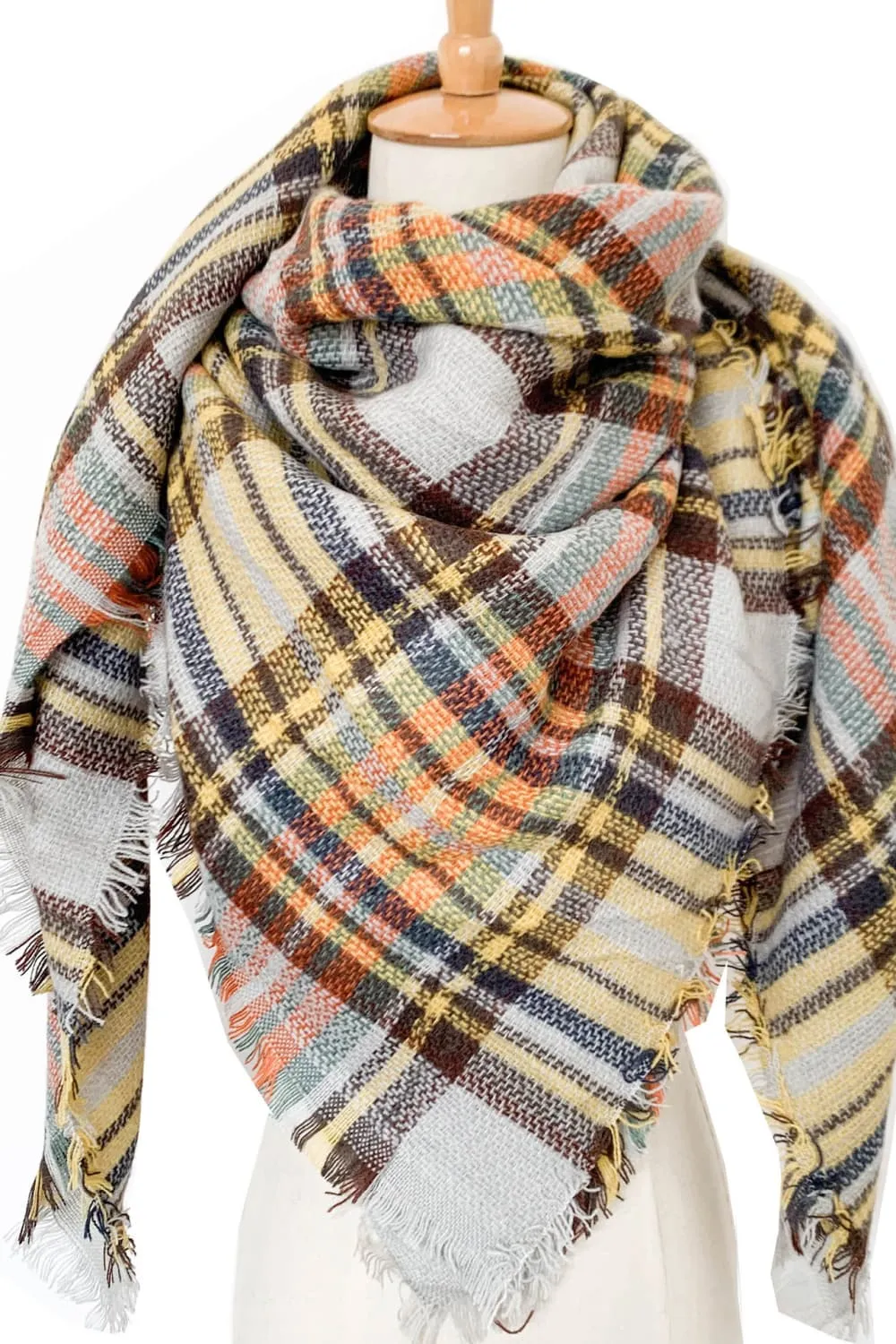 Winter Plaid Scarf - Imitation Cashmere for a Luxurious Feel