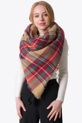 Winter Plaid Scarf - Imitation Cashmere for a Luxurious Feel