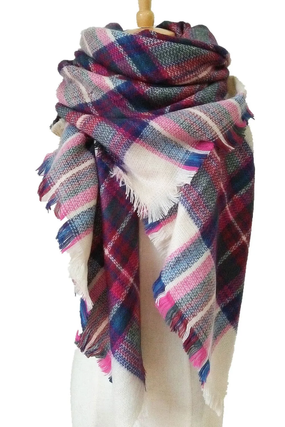 Winter Plaid Scarf - Imitation Cashmere for a Luxurious Feel