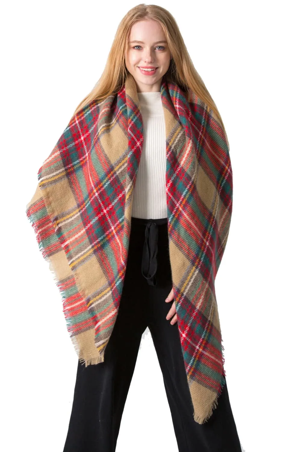 Winter Plaid Scarf - Imitation Cashmere for a Luxurious Feel