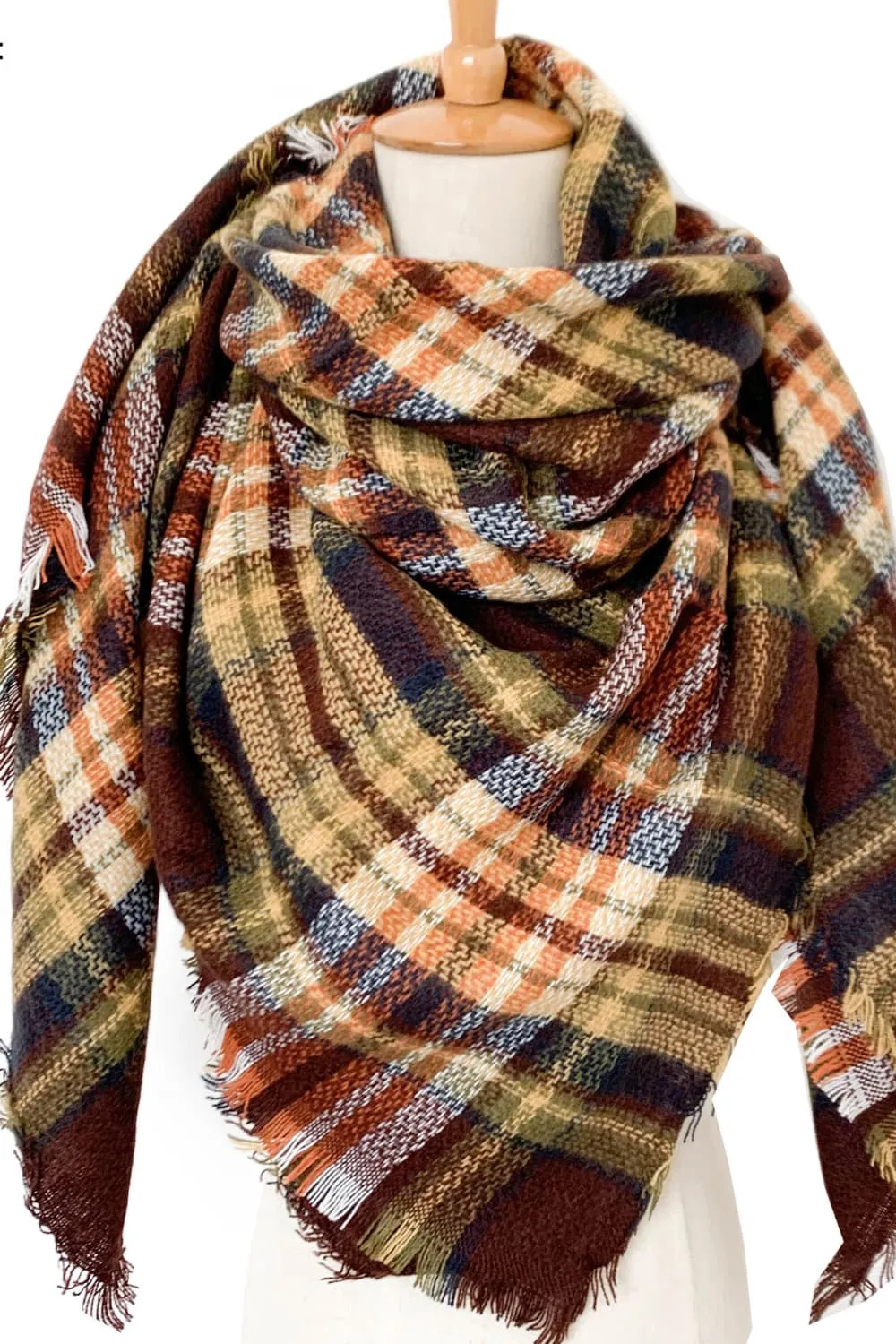 Winter Plaid Scarf - Imitation Cashmere for a Luxurious Feel