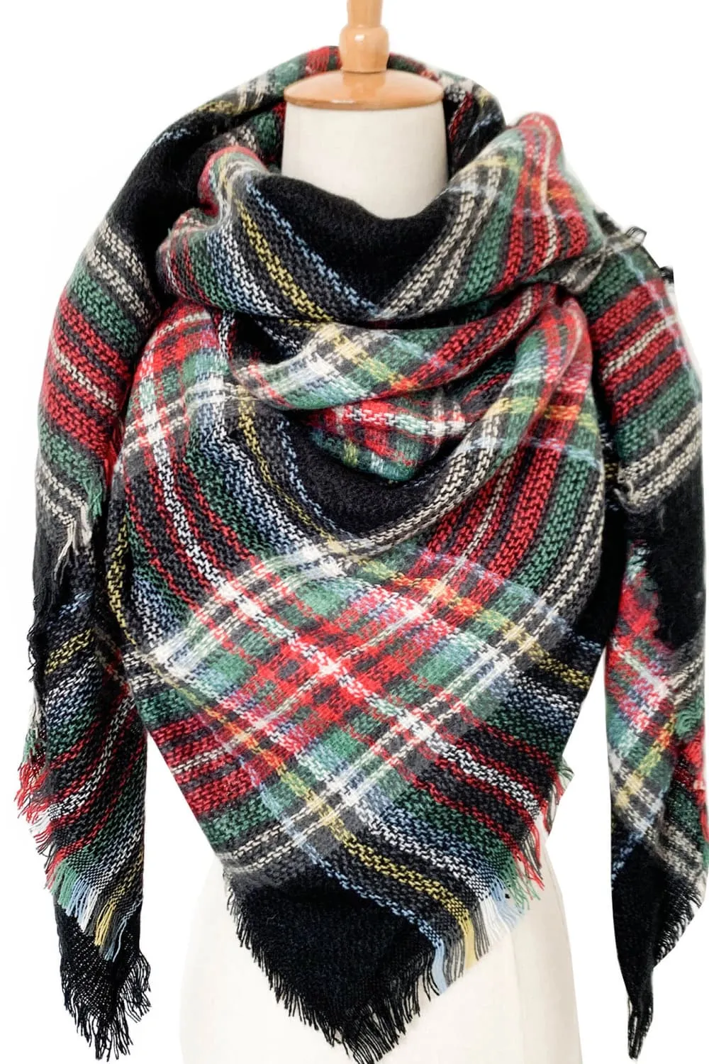 Winter Plaid Scarf - Imitation Cashmere for a Luxurious Feel