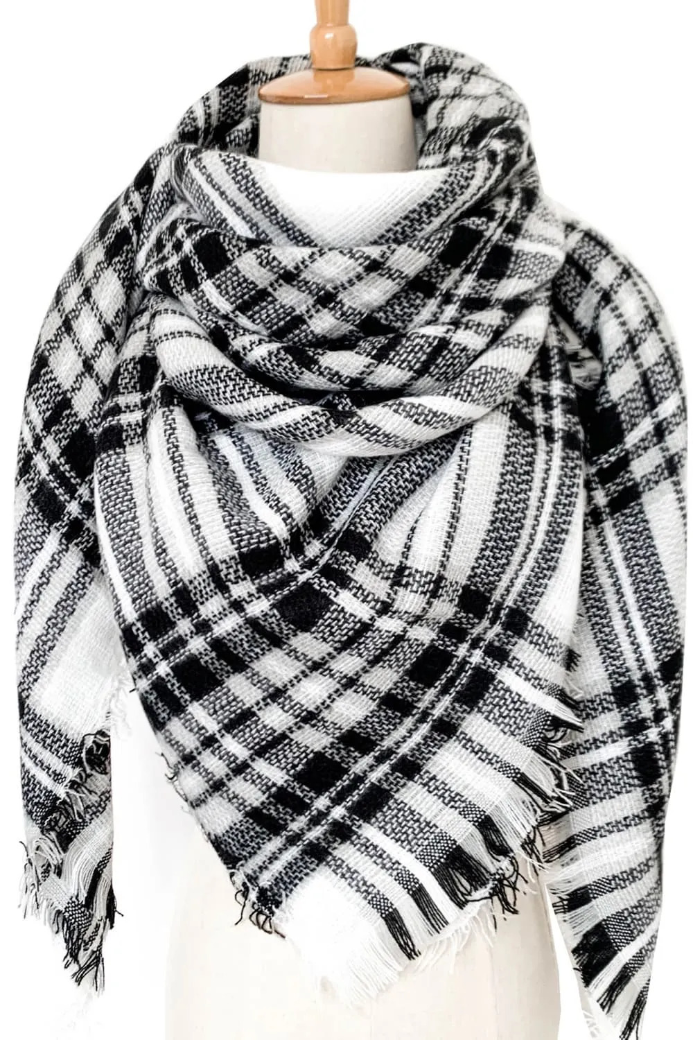 Winter Plaid Scarf - Imitation Cashmere for a Luxurious Feel