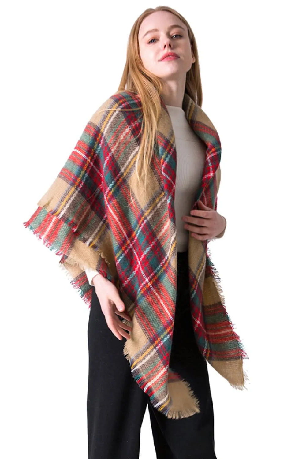 Winter Plaid Scarf - Imitation Cashmere for a Luxurious Feel