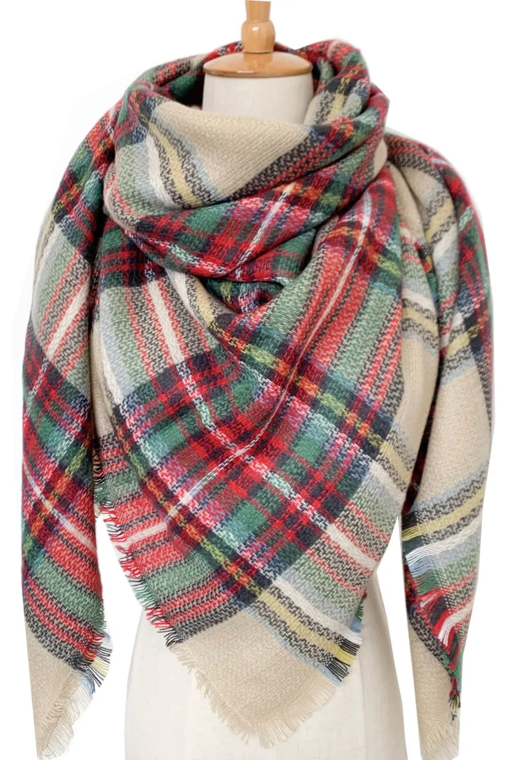 Winter Plaid Scarf - Imitation Cashmere for a Luxurious Feel