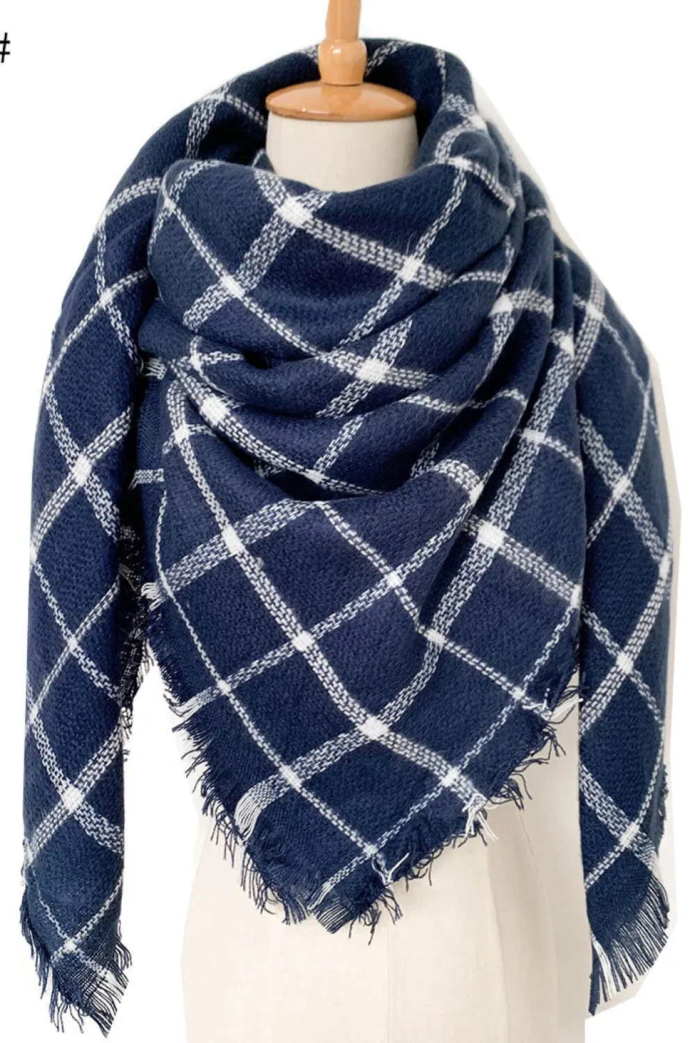 Winter Plaid Scarf - Imitation Cashmere for a Luxurious Feel