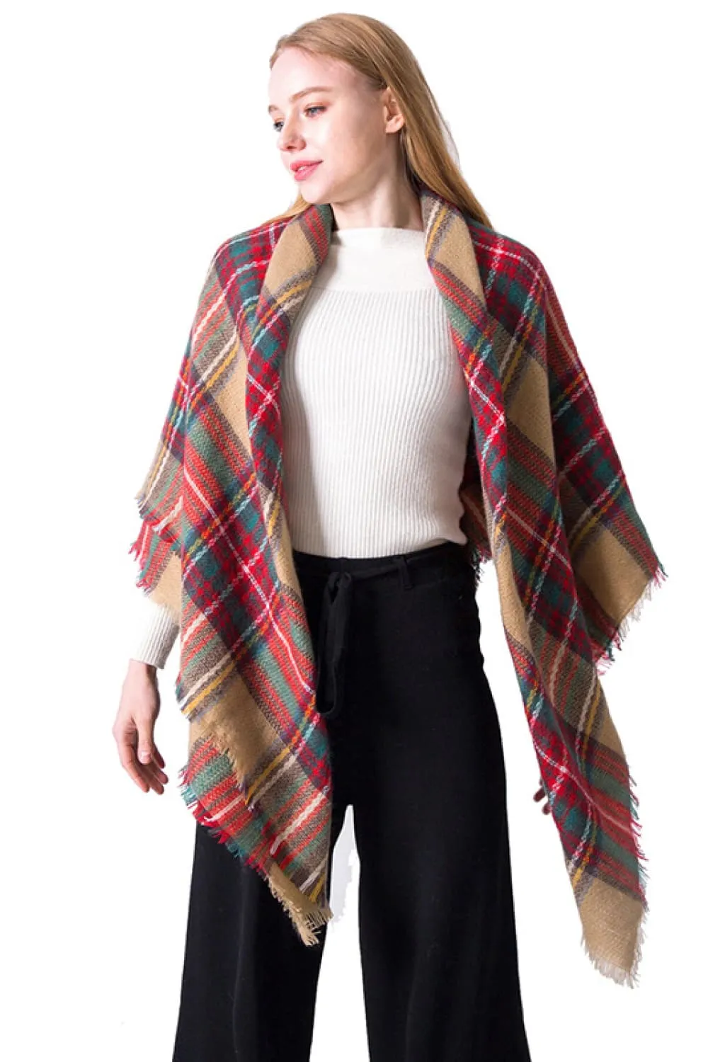 Winter Plaid Scarf - Imitation Cashmere for a Luxurious Feel