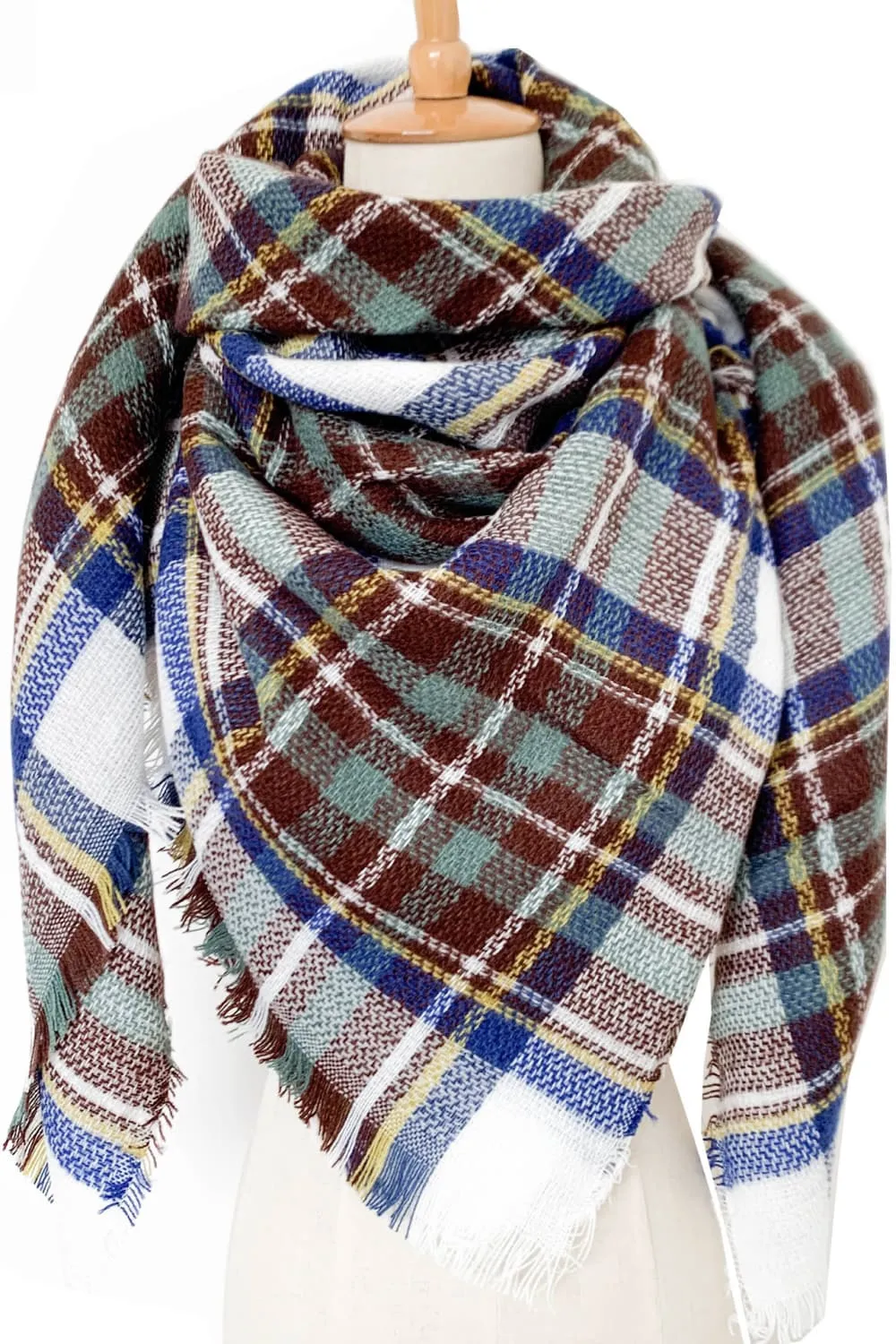 Winter Plaid Scarf - Imitation Cashmere for a Luxurious Feel