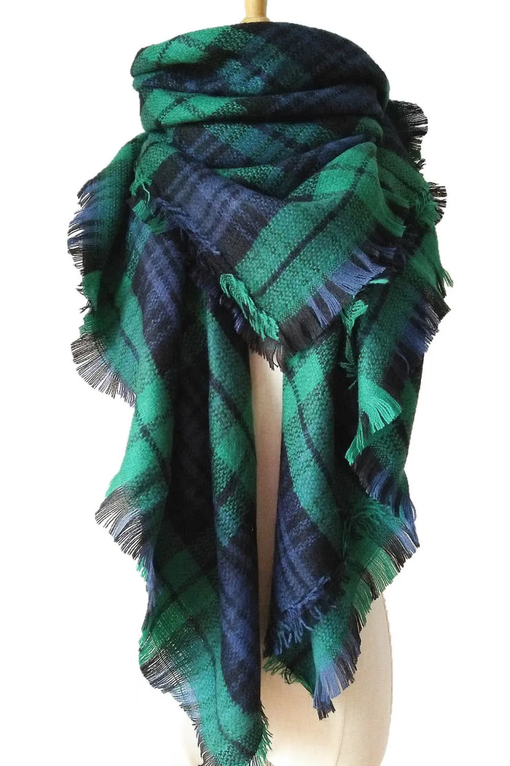 Winter Plaid Scarf - Imitation Cashmere for a Luxurious Feel