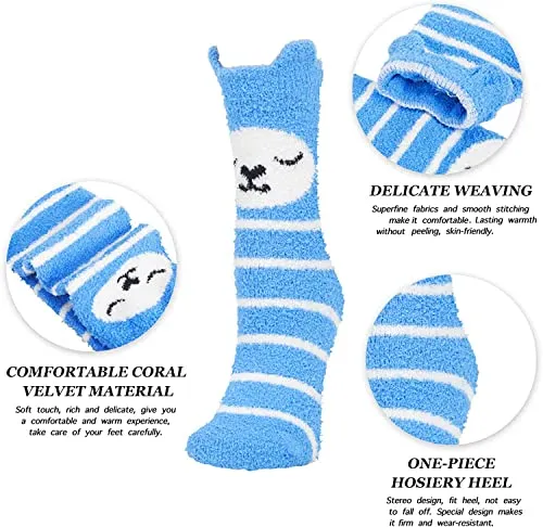 Women Socks Soft Fluffy Cozy Floor Bed Socks Casual Winter Birthday Gift for her