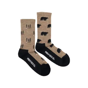 Women's Bear and Tree Merino Wool Socks