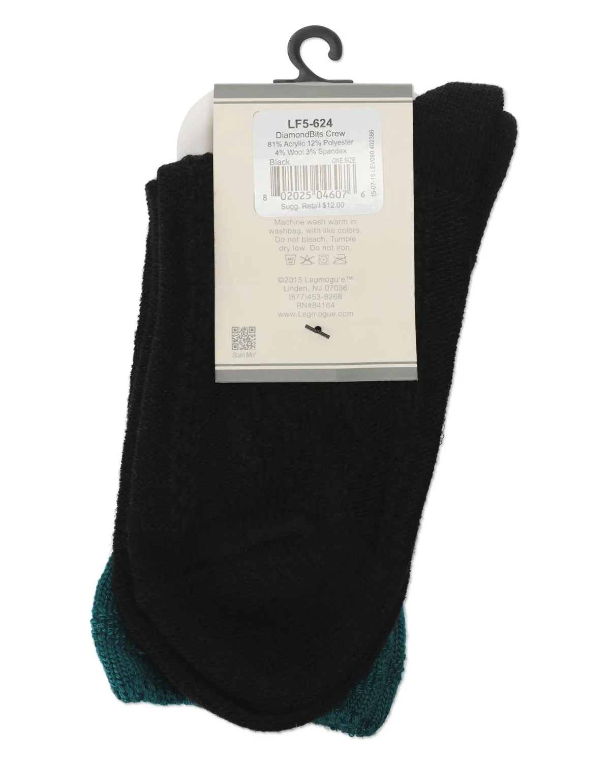 Women's Diamond Bits Soft-Fit Two-Tone Crew Sock